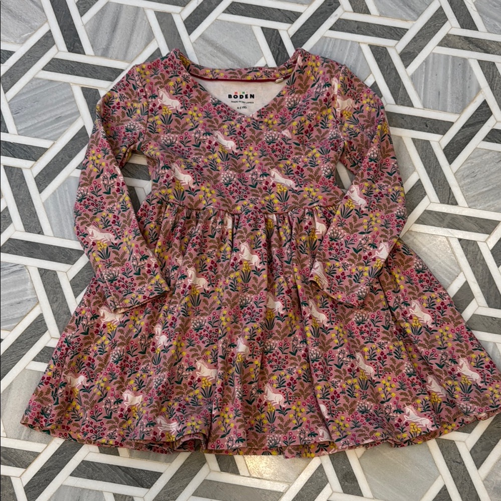 Boden Pink Floral Kids Dress